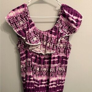 Faded Glory Purple and White Women's Blouse